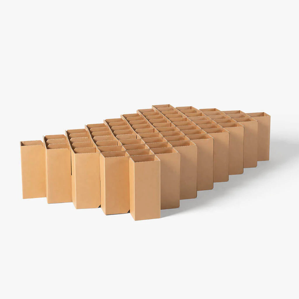 set up bed frame for Bett 2.0, which is eco-friendly, 100% recyclable cardboard furniture manufactured by RIAB USA